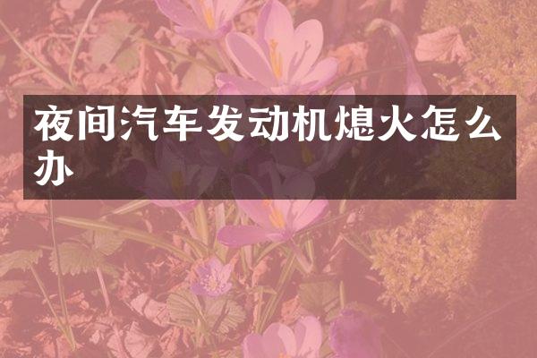 夜间汽车发动机熄火怎么办