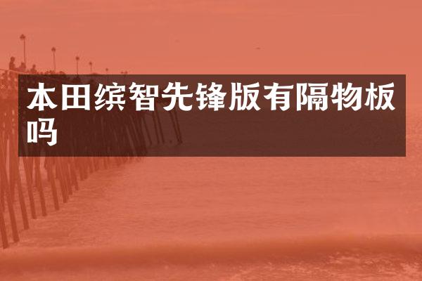 本田缤智先锋版有隔物板吗