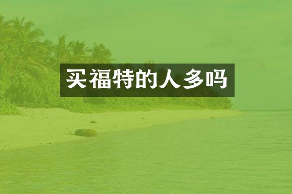 买福特的人多吗