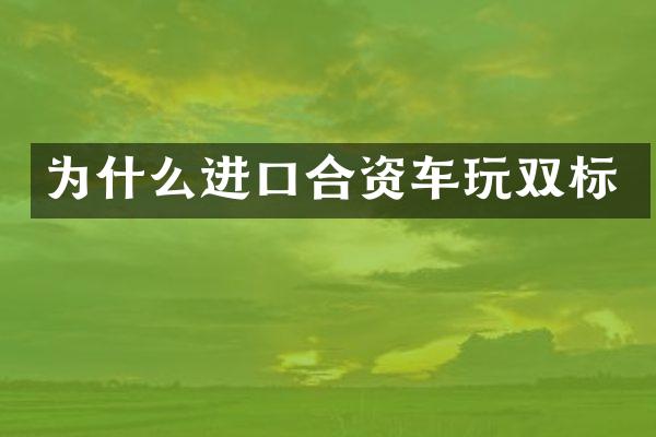 为什么进口合资车玩双标