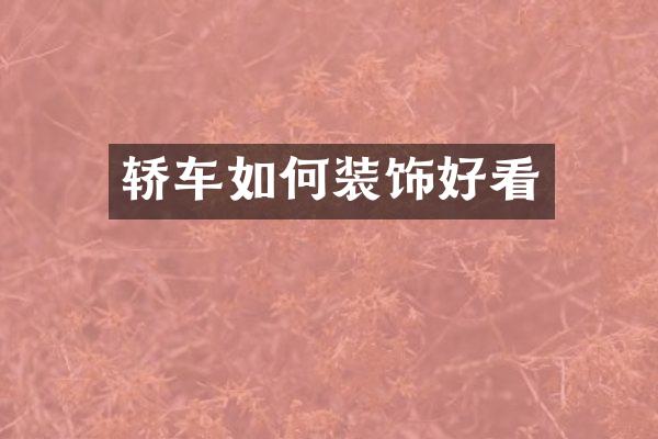 轿车如何装饰好看