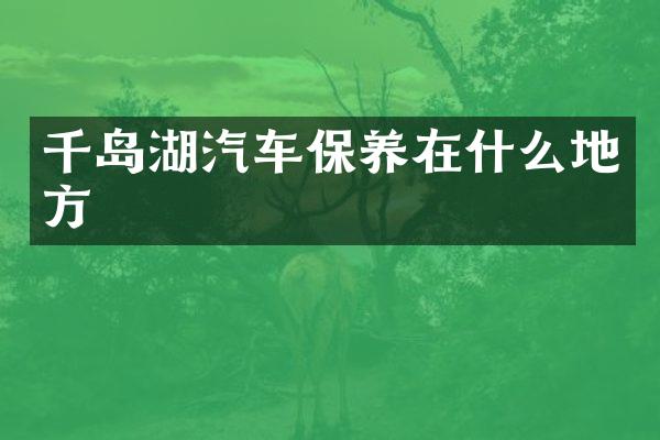 千岛湖汽车保养在什么地方