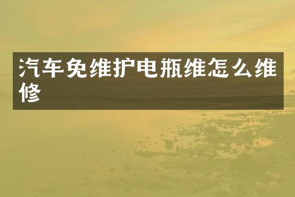 汽车免维护电瓶维怎么维修