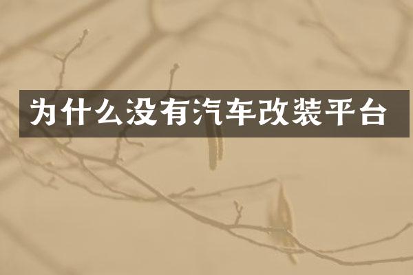 为什么没有汽车改装平台
