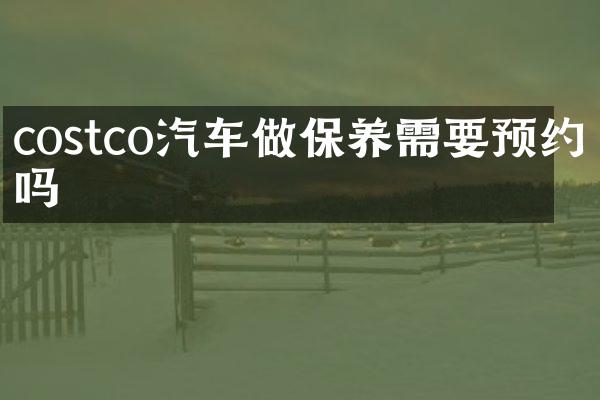 costco汽车做保养需要预约吗
