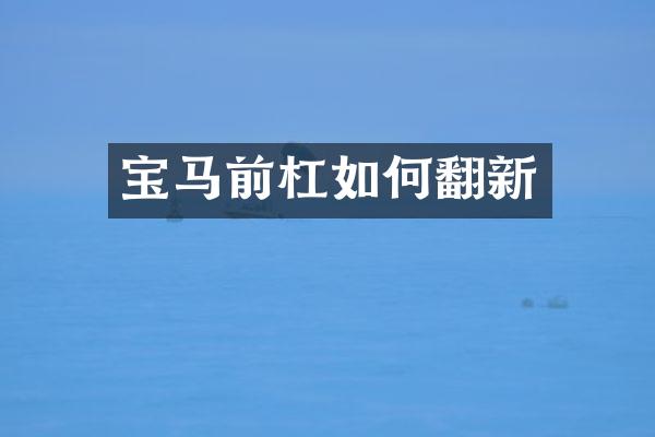 宝马前杠如何翻新