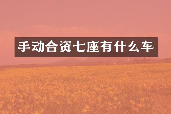 手动合资七座有什么车