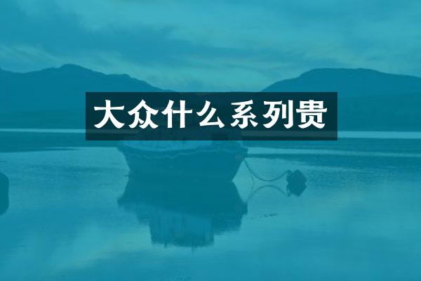 大众什么系列贵