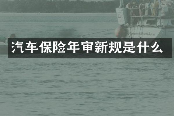 汽车保险年审新规是什么