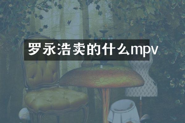 罗永浩卖的什么mpv