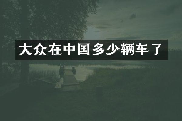 大众在中国多少辆车了