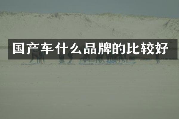 国产车什么品牌的比较好