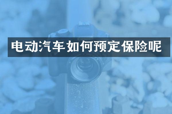 电动汽车如何预定保险呢