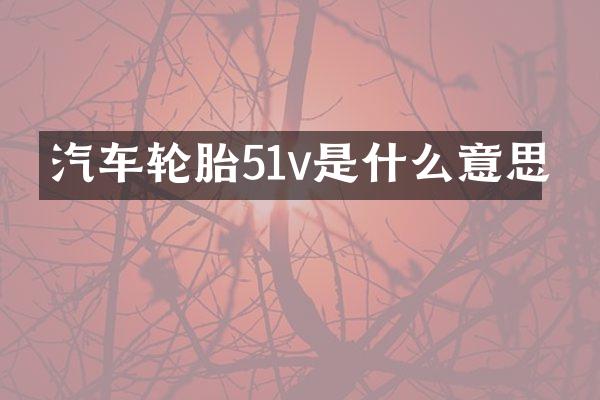 汽车轮胎51v是什么意思
