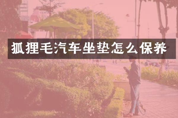狐狸毛汽车坐垫怎么保养