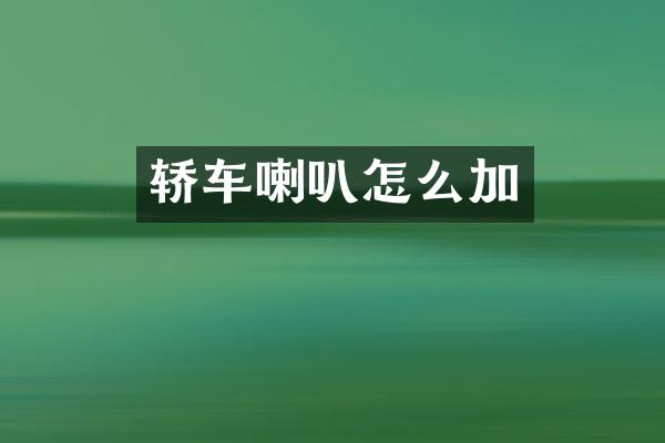 轿车喇叭怎么加