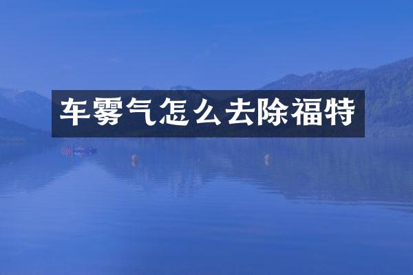 车雾气怎么去除福特