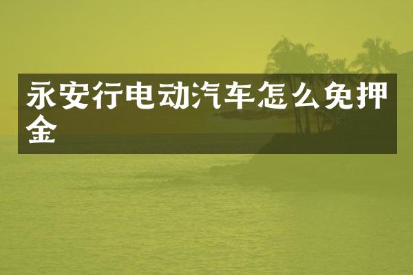 永安行电动汽车怎么免押金