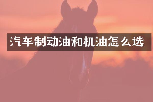 汽车制动油和机油怎么选
