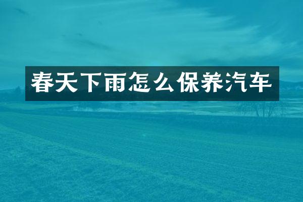 春天下雨怎么保养汽车