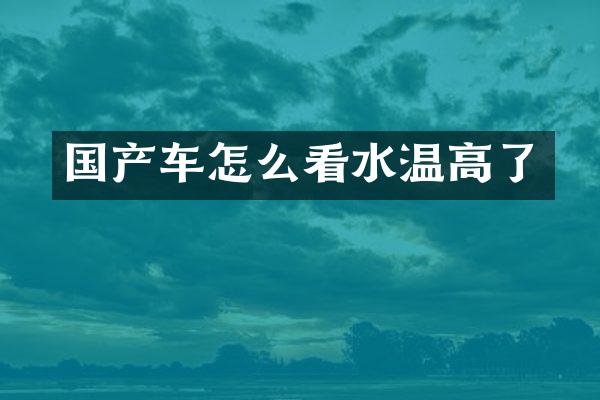国产车怎么看水温高了