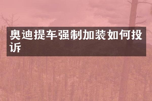 奥迪提车强制加装如何投诉