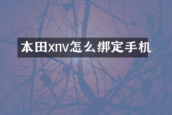 本田xnv怎么绑定手机