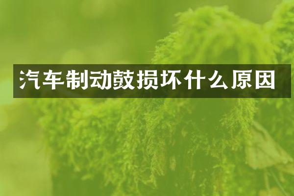 汽车制动鼓损坏什么原因