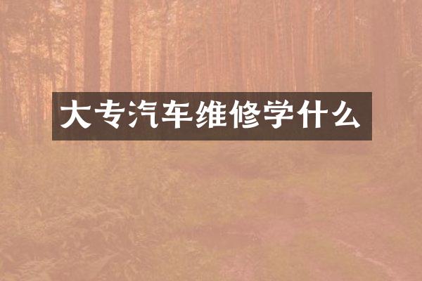 大专汽车维修学什么
