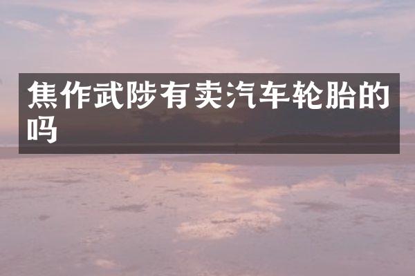 焦作武陟有卖汽车轮胎的吗