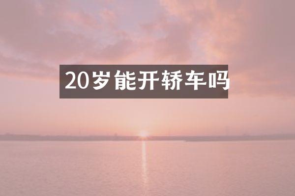 20岁能开轿车吗