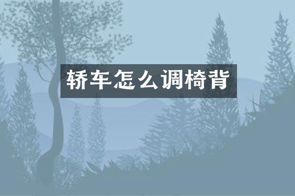 轿车怎么调椅背