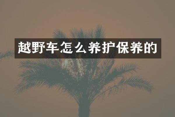 越野车怎么养护保养的