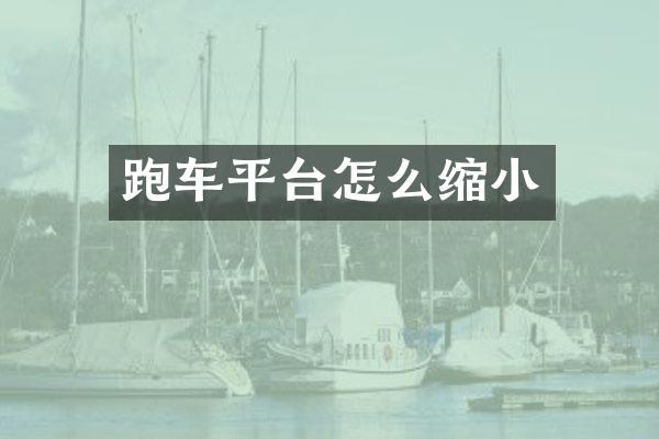 跑车平台怎么缩小