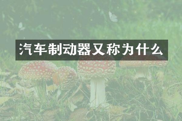汽车制动器又称为什么