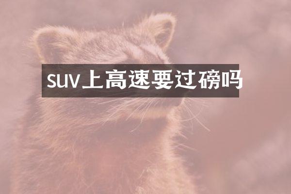 suv上高速要过磅吗