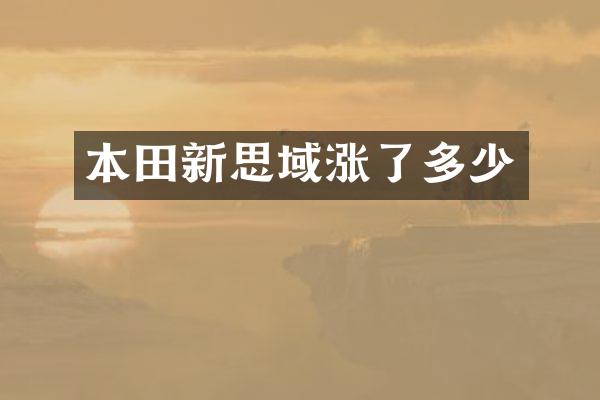 本田新思域涨了多少