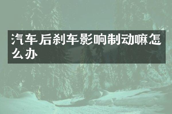 汽车后刹车影响制动嘛怎么办