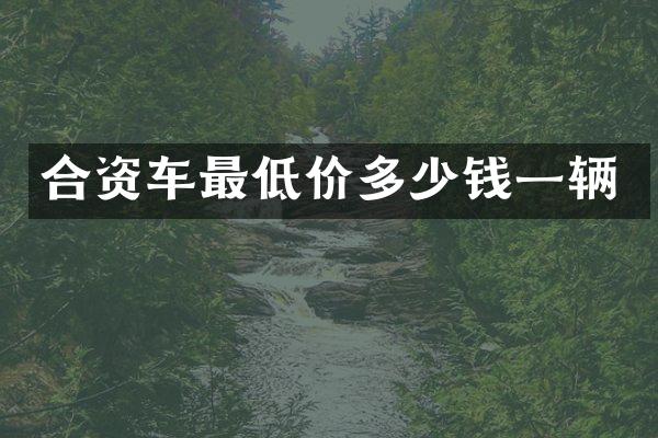 合资车最低价多少钱一辆