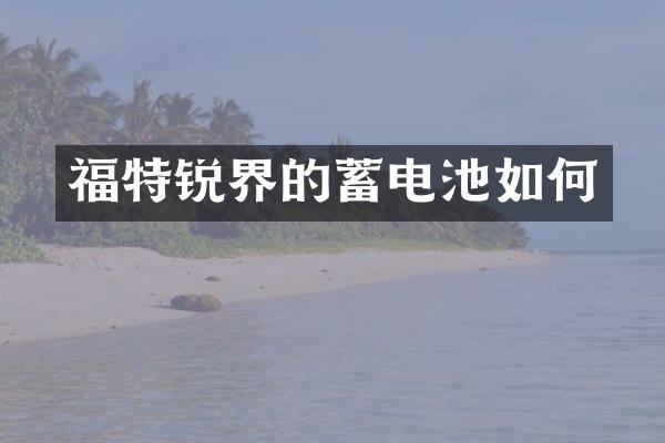 福特锐界的蓄电池如何