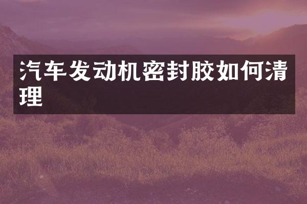 汽车发动机密封胶如何清理