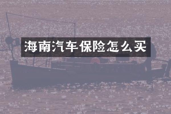 海南汽车保险怎么买