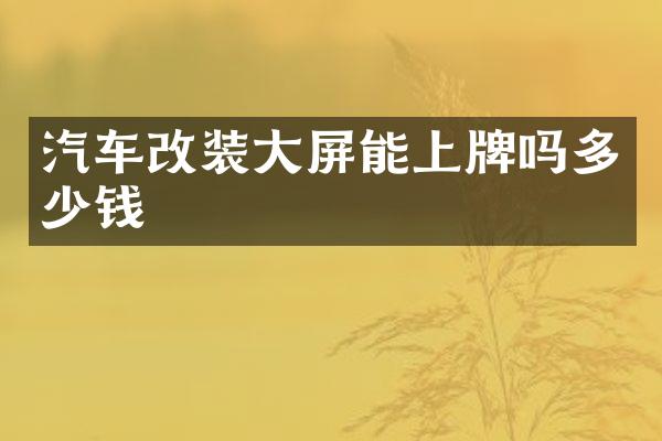 汽车改装大屏能上牌吗多少钱
