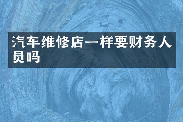 汽车维修店一样要财务人员吗