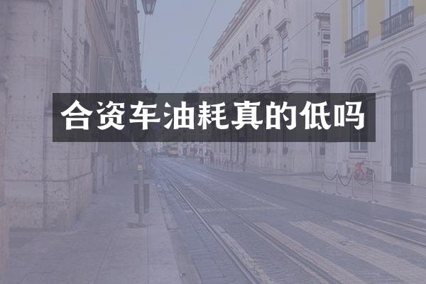 合资车油耗真的低吗