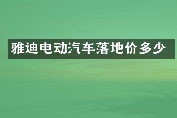 雅迪电动汽车落地价多少