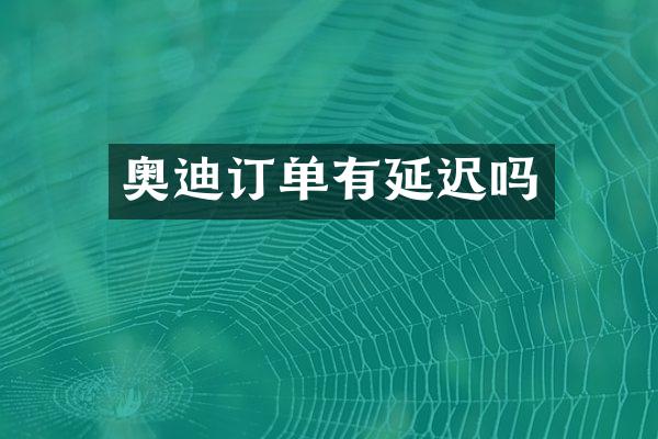 奥迪订单有延迟吗