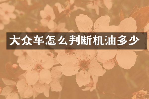 大众车怎么判断机油多少