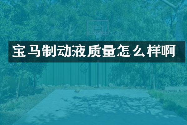 宝马制动液质量怎么样啊