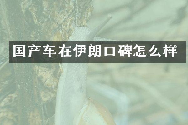 国产车在伊朗口碑怎么样